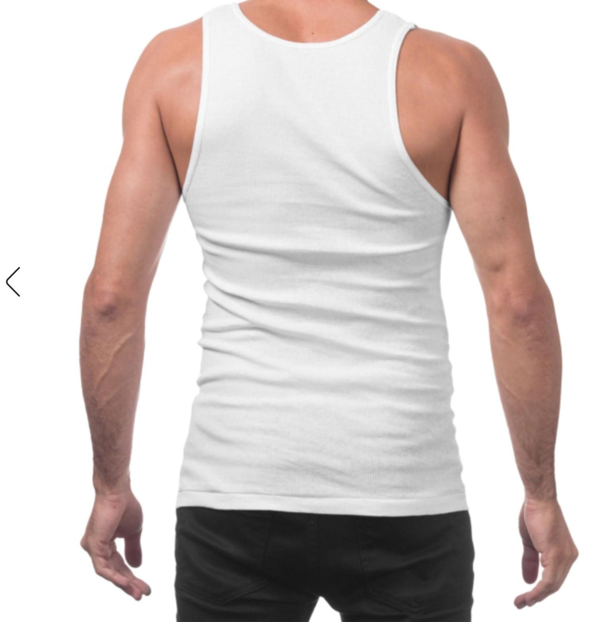PROCLUB Men's 3-Pack Cotton Ribbed Scoop Neck A-Shirts - Black, White, Slim-Fit Fabric Undershirts for Casual, Streetwear Use, Menswear Tank Top Underwear