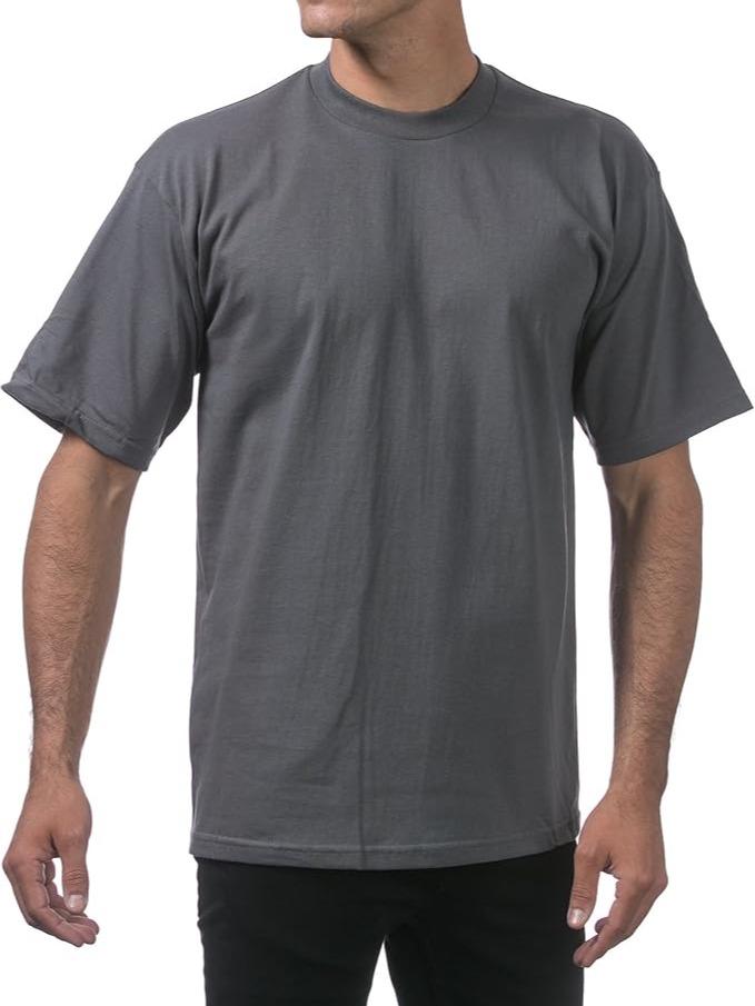 Pro Club Men's 3-Pack Heavyweight Cotton Short Sleeve Crew Neck T-Shirts - Soft, Plain, Cold Wash, Streetwear Outfits Everyday Basics Clothing Tops