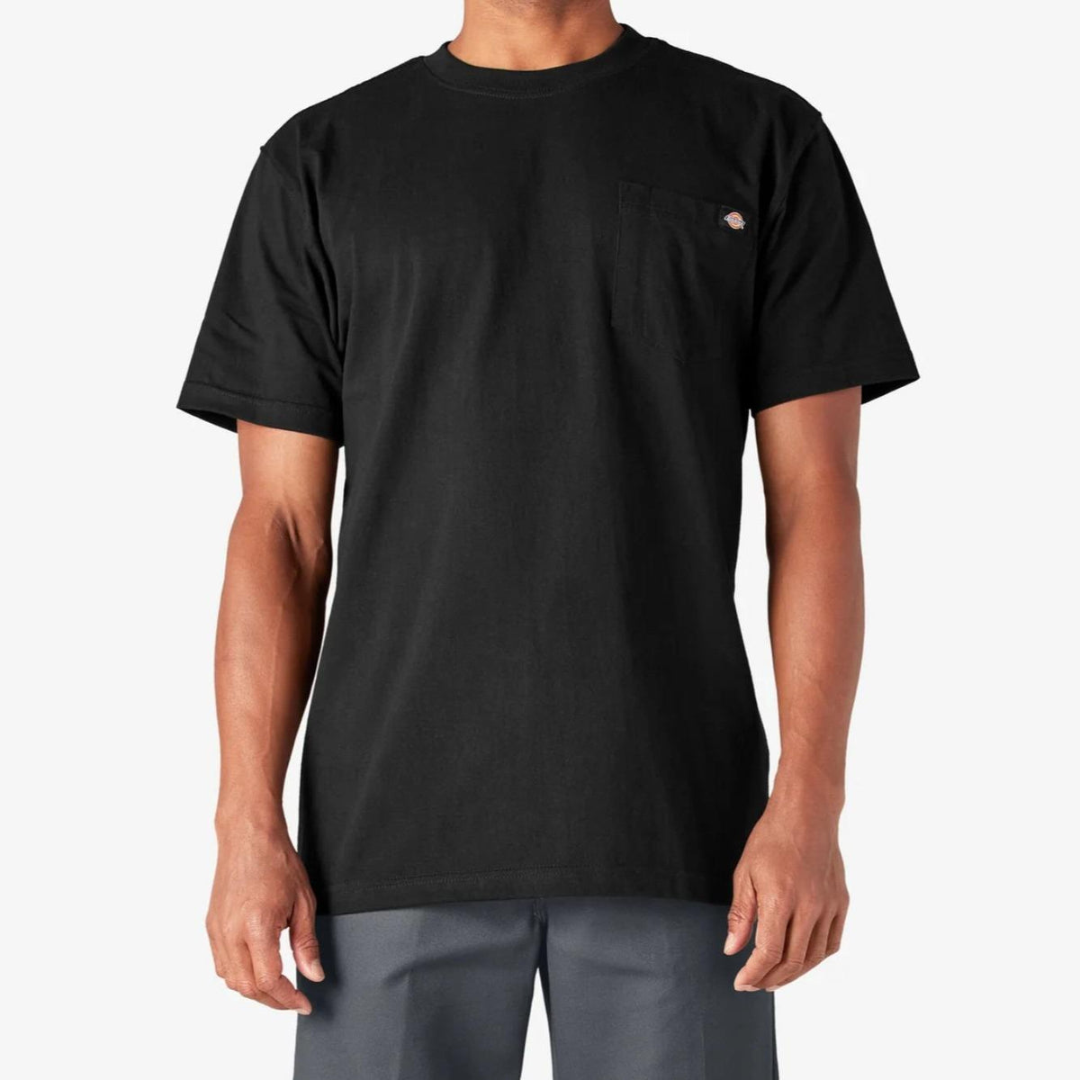 Men's Cotton Heavyweight Jersey Crew Neck Short-Sleeve Plain Relaxed-Fit Pocket T-Shirt - XL, Tag-Free Label, Top Everyday Basics Casual T-Shirts, New Year Workday Menswear Essential