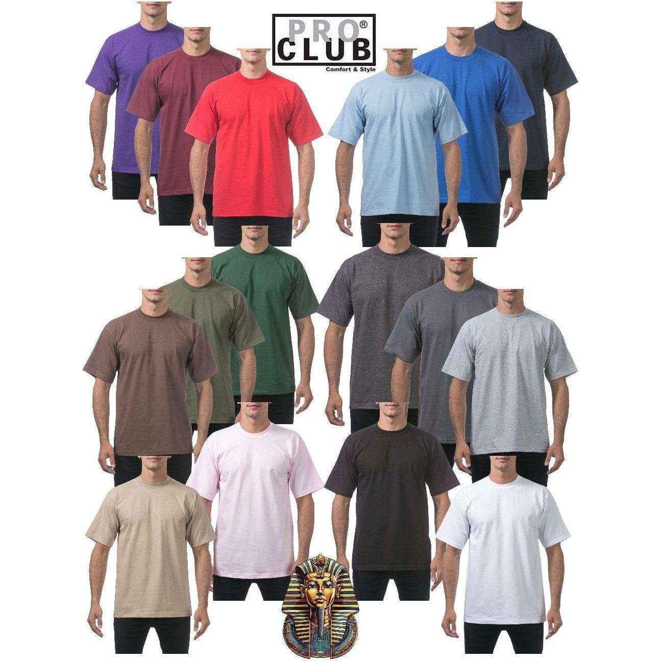 12 Pro Club Men's Heavyweight T-Shirts Short Sleeve