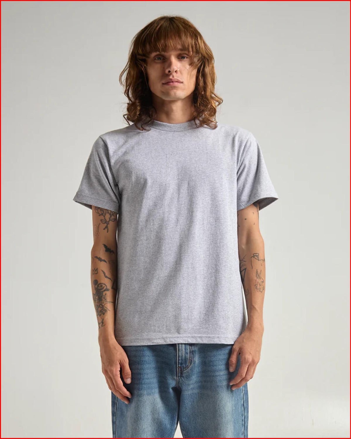 Shaka Wear SHASS Men's 6 oz. Heavyweight 18 Singles Yarn Soft-Spun Cotton Knit T-Shirt - Crew Neck, Short Sleeves (Keep Arms Free to Move), Classic Fit, Easy-to-Style Plain Casual Active Tee