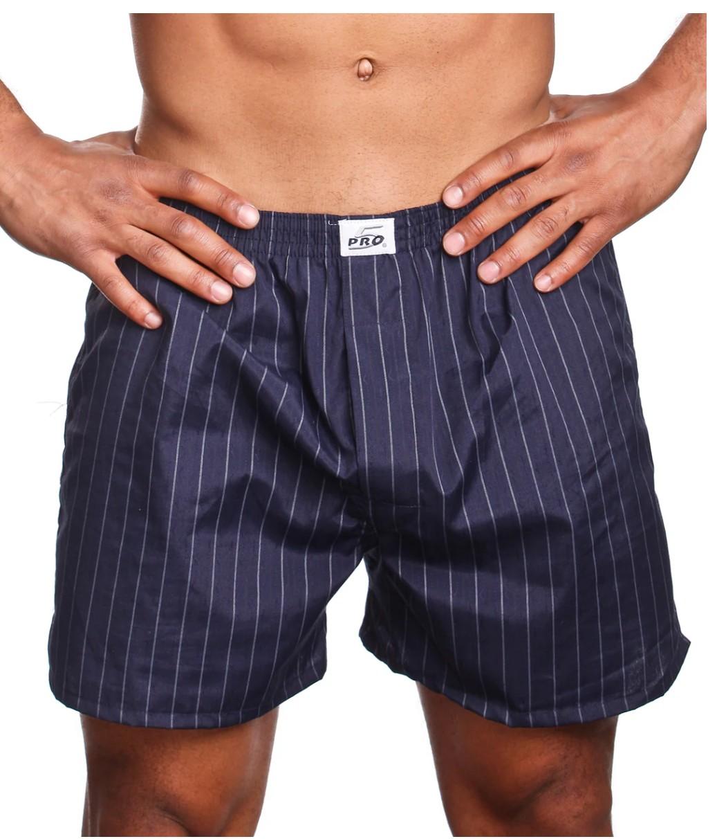 Men's PRO 5 High-Quality 100% Cotton Boxer Briefs - 3pc Bundled Pack, Mix Colors, Striped & Plaid Designs, Breathable Casual Daily Underwear, High-Quality Cotton Men's Boxer Briefs