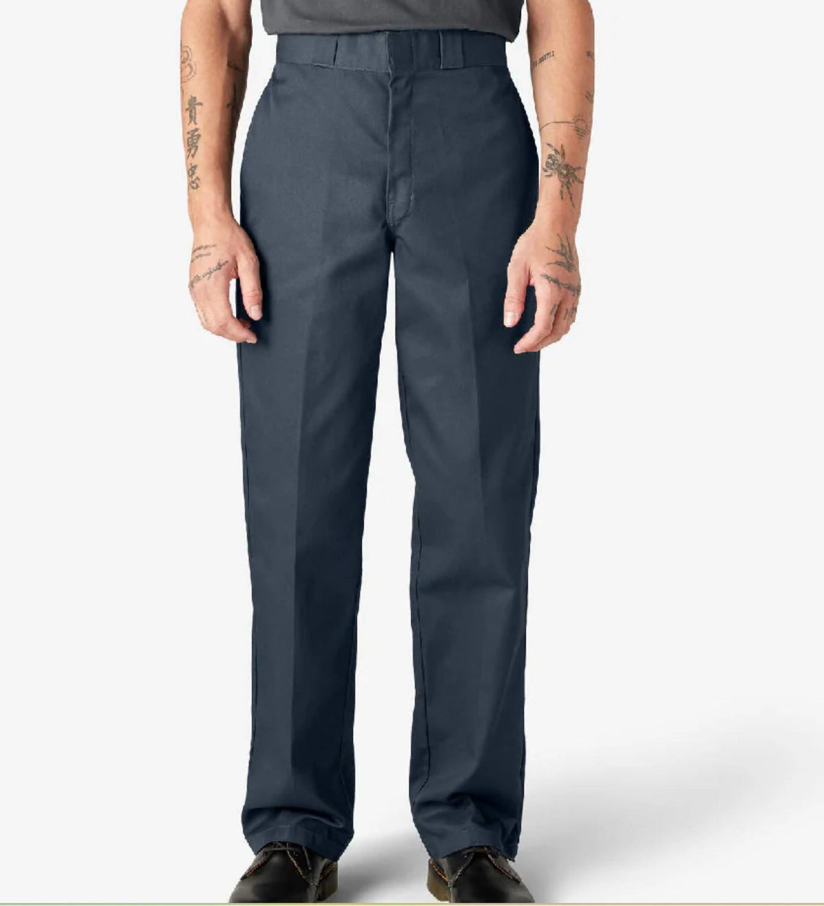 DICKIES Men's Classic Original 874 Mid-Waist Fitted Straight Polyester-Cotton Blend Work Pants - All Season Durable Bottoms with Zipper Front, Hook and Eye Closure, Reinforced Seams, Button Accent