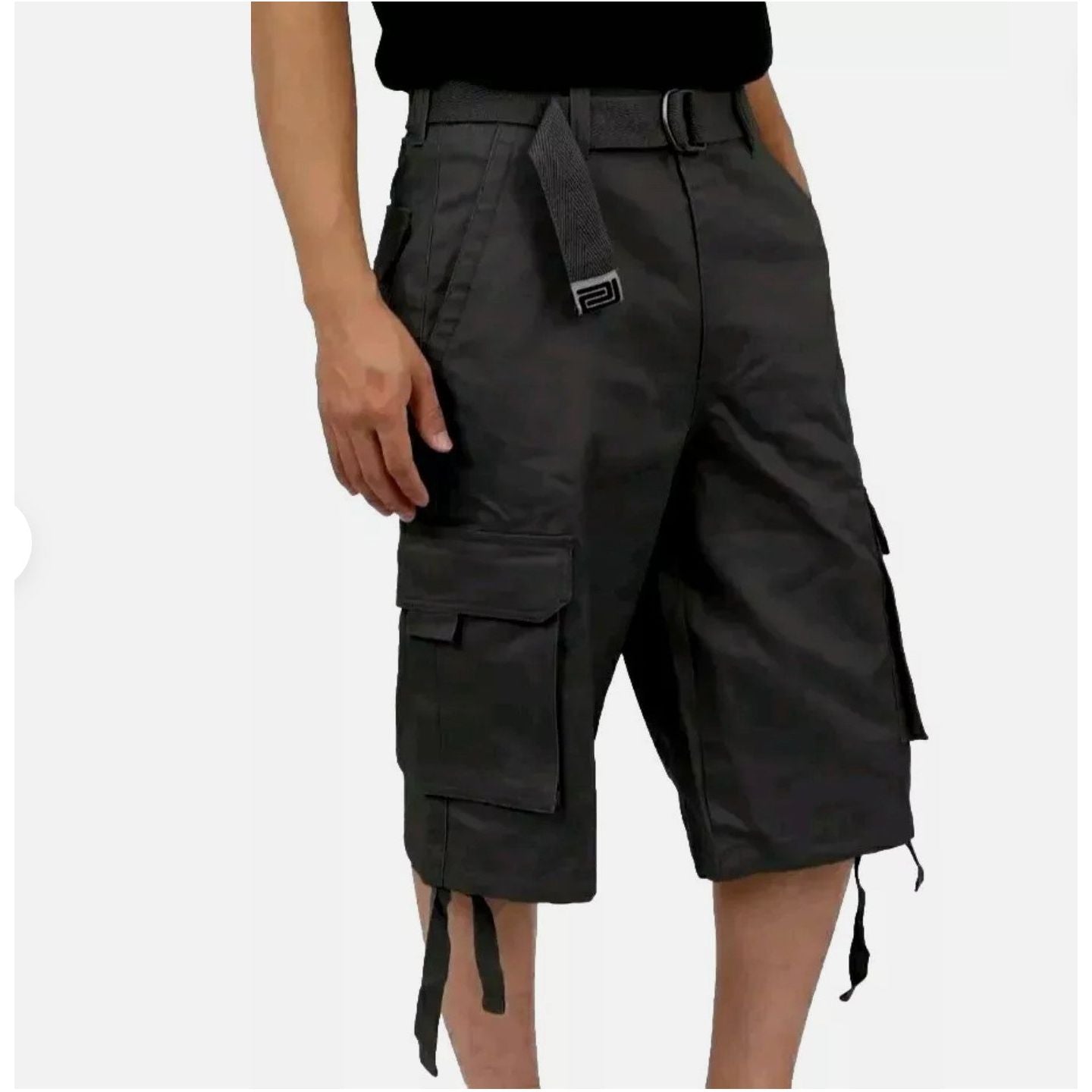 Pro Club Cargo Shorts with Belt - Mens Cotton Twill Cargo Short Pants
