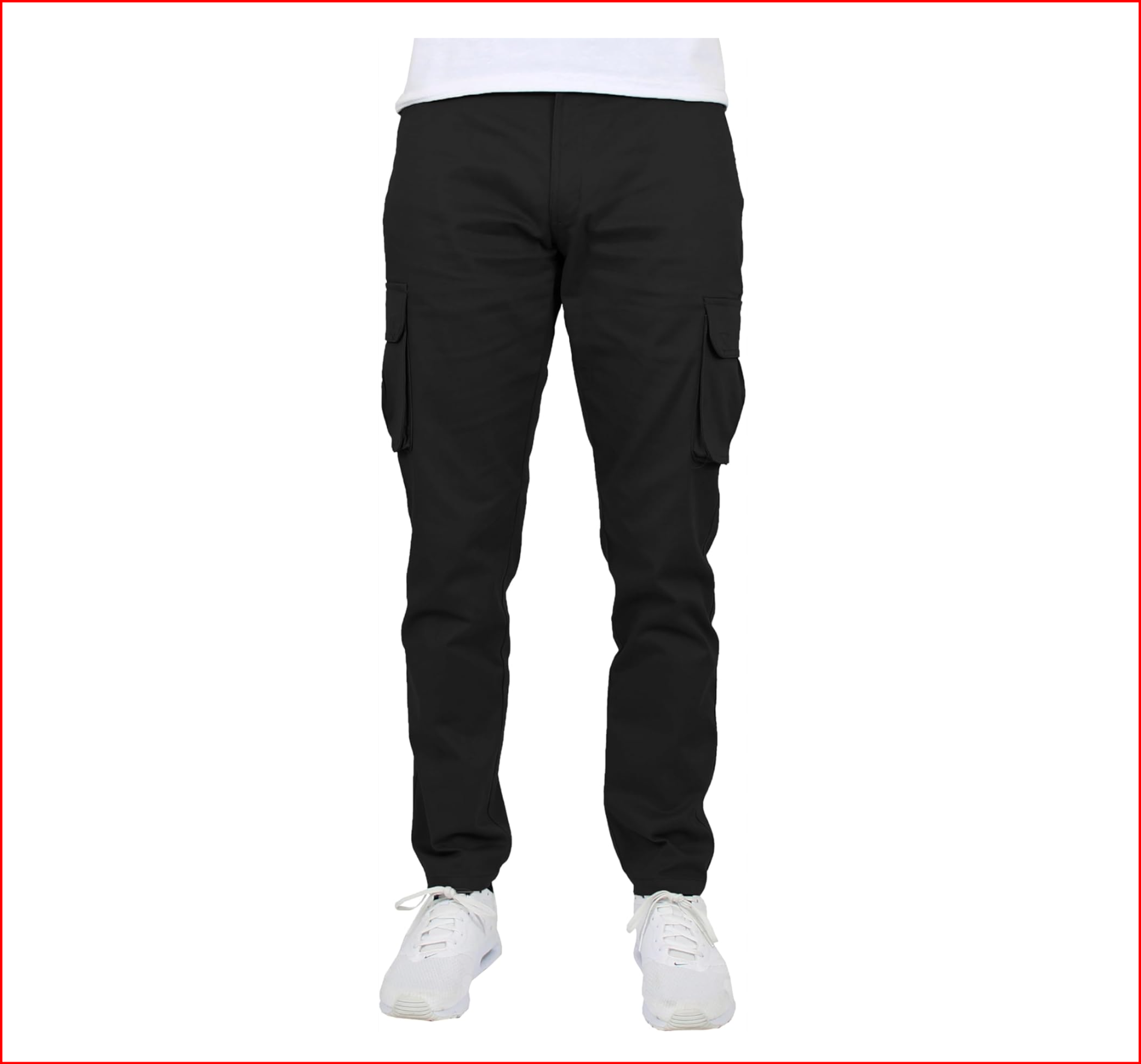3-Pack Men's Flex-Stretch one size dowen for perfect fit Cotton Cargo Pants 31-Inch Inseam - Comfortable Durable Plain Design in Black Khak