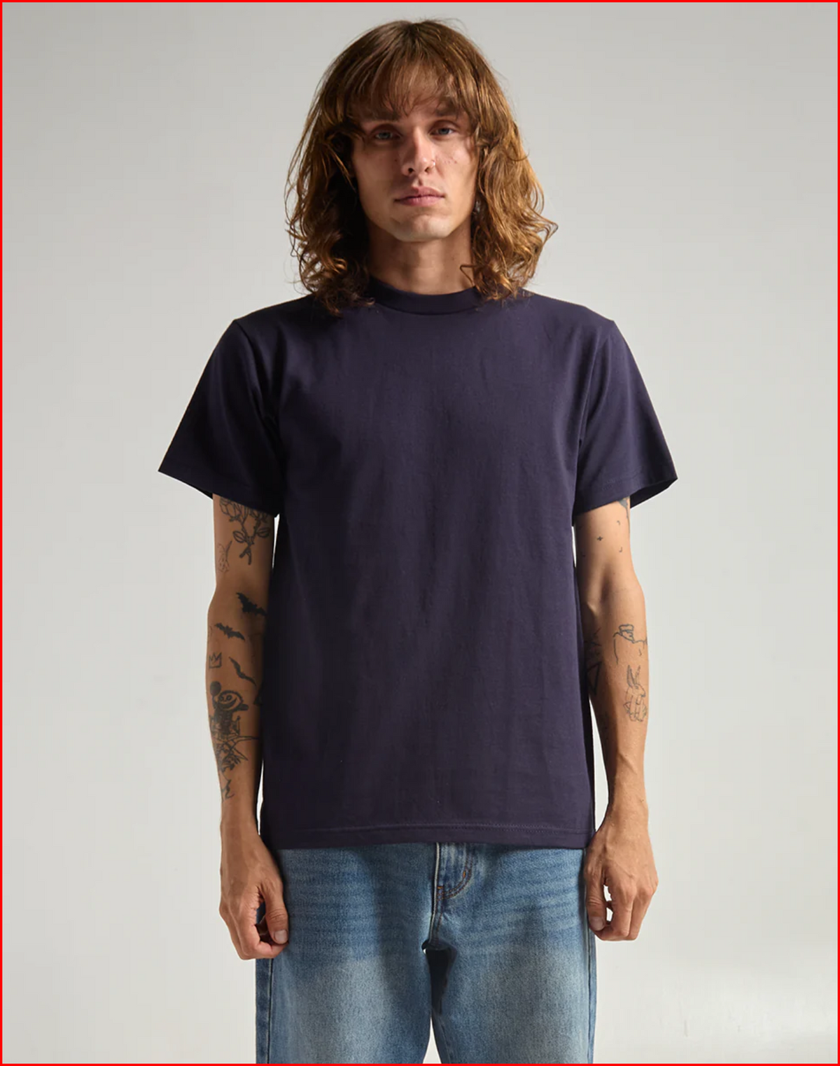 Shaka Wear SHASS Men's 6 oz. Heavyweight 18 Singles Yarn Soft-Spun Cotton Knit T-Shirt - Crew Neck, Short Sleeves (Keep Arms Free to Move), Classic Fit, Easy-to-Style Plain Casual Active Tee