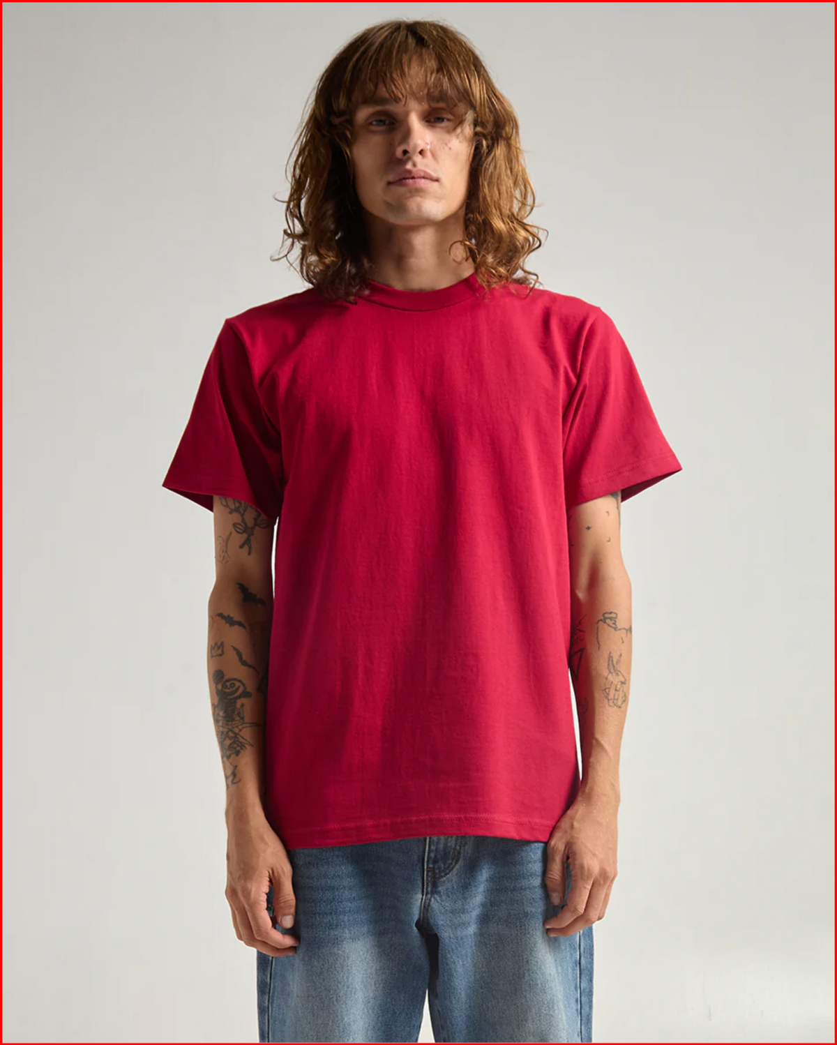 Shaka Wear SHASS Men's 6 oz. Heavyweight 18 Singles Yarn Soft-Spun Cotton Knit T-Shirt - Crew Neck, Short Sleeves (Keep Arms Free to Move), Classic Fit, Easy-to-Style Plain Casual Active Tee