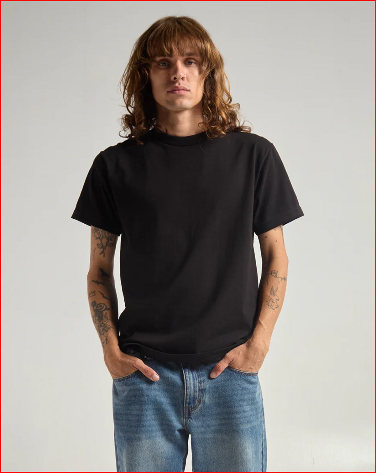 Shaka Wear SHASS Men's 6 oz. Heavyweight 18 Singles Yarn Soft-Spun Cotton Knit T-Shirt - Crew Neck, Short Sleeves (Keep Arms Free to Move), Classic Fit, Easy-to-Style Plain Casual Active Tee