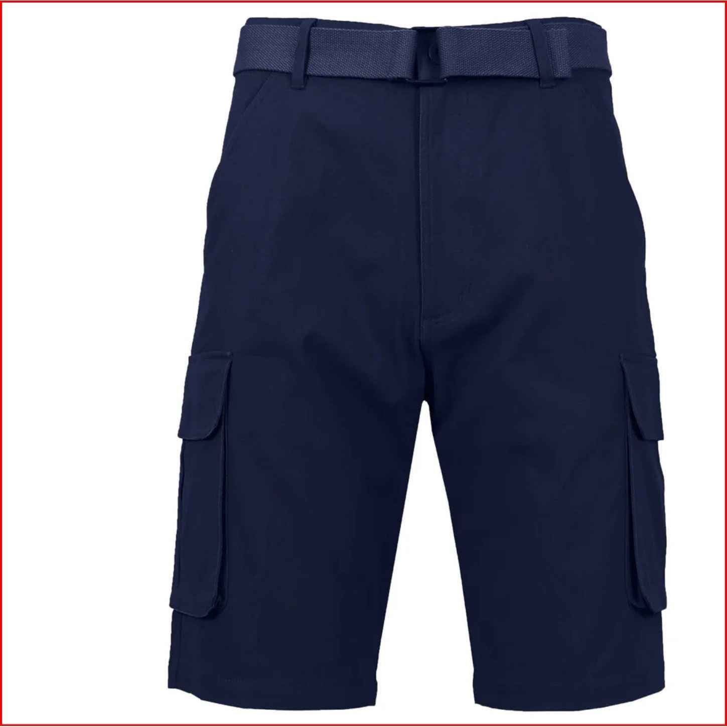 3-Pack Men's Cotton Cargo Shorts with Belt - Soft Stretch Outdoor Cargo Shorts with 6 Pockets