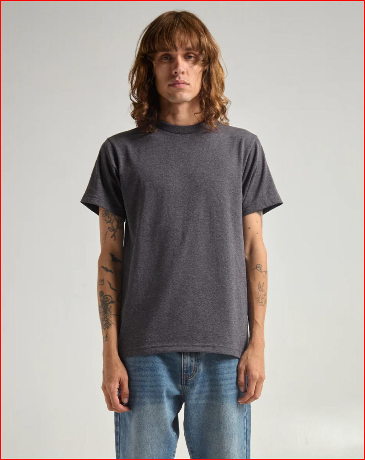 Shaka Wear SHASS Men's 6 oz. Heavyweight 18 Singles Yarn Soft-Spun Cotton Knit T-Shirt - Crew Neck, Short Sleeves (Keep Arms Free to Move), Classic Fit, Easy-to-Style Plain Casual Active Tee