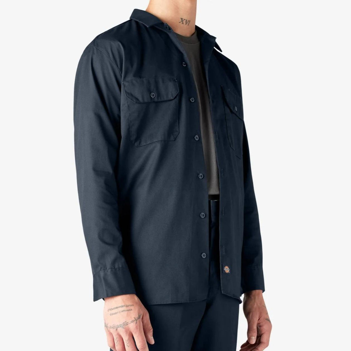DICKIES Men's Original 574 Long-Sleeve Button-Up Work Shirt - Plain Full Sleeves, Regular Fit Poly-Cotton Blend, Workwear, Year-Round Wear, Mens Fashion, S to 5XL, 574 Work Shirt Look