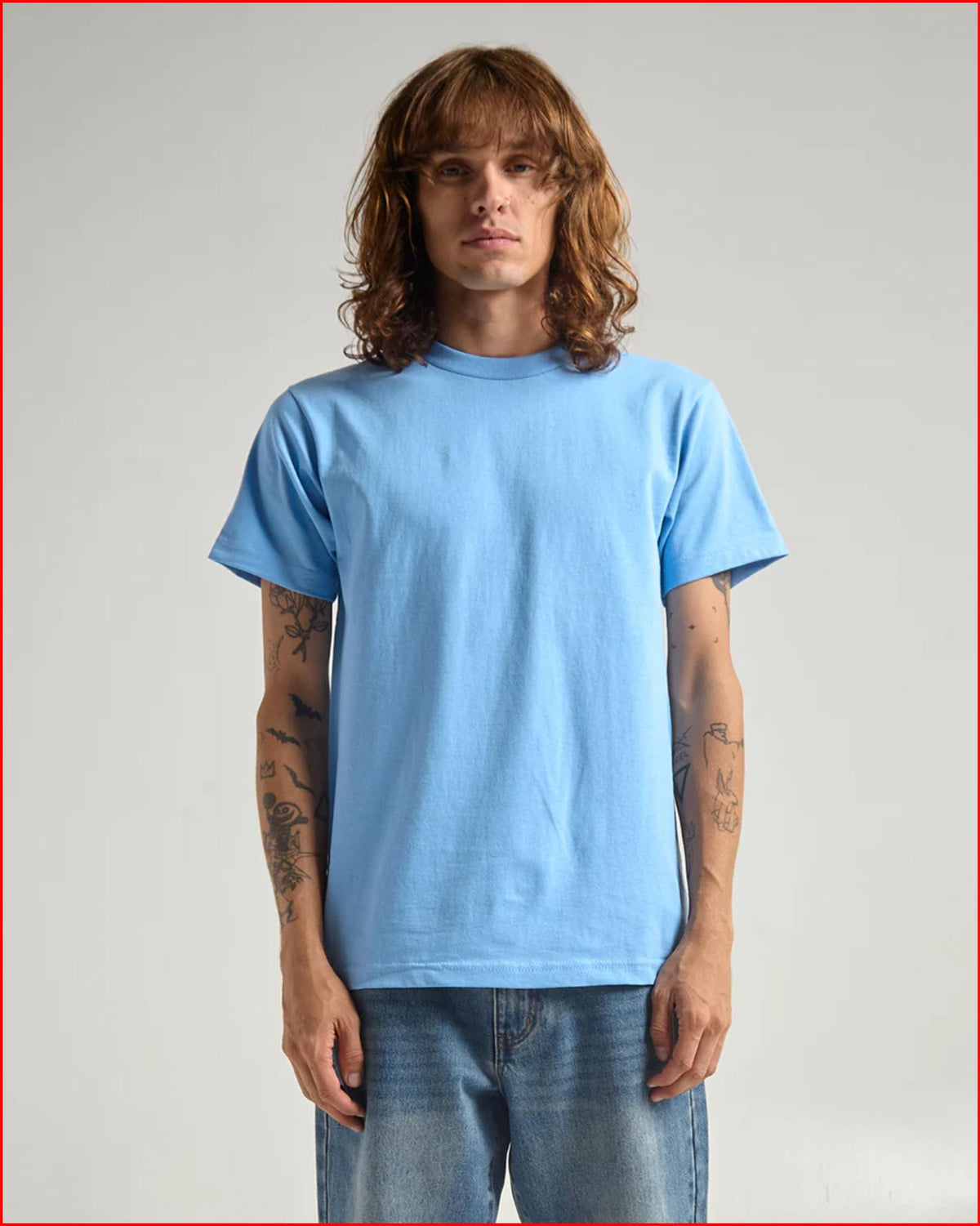 Shaka Wear SHASS Men's 6 oz. Heavyweight 18 Singles Yarn Soft-Spun Cotton Knit T-Shirt - Crew Neck, Short Sleeves (Keep Arms Free to Move), Classic Fit, Easy-to-Style Plain Casual Active Tee