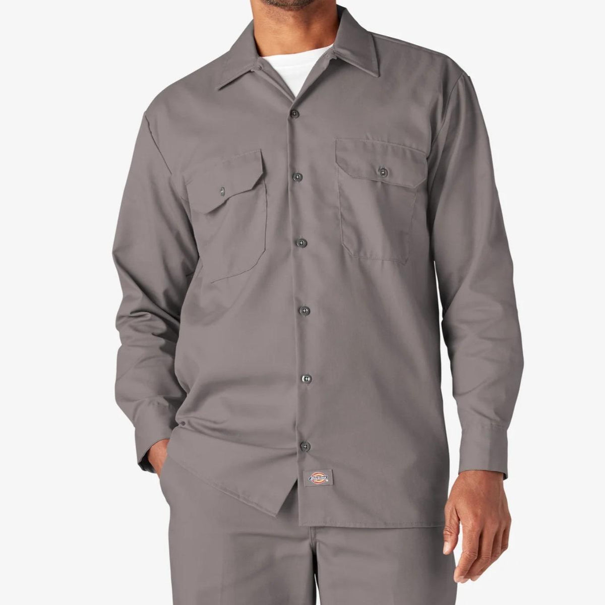 DICKIES Men's Original 574 Long-Sleeve Button-Up Work Shirt - Plain Full Sleeves, Regular Fit Poly-Cotton Blend, Workwear, Year-Round Wear, Mens Fashion, S to 5XL, 574 Work Shirt Look