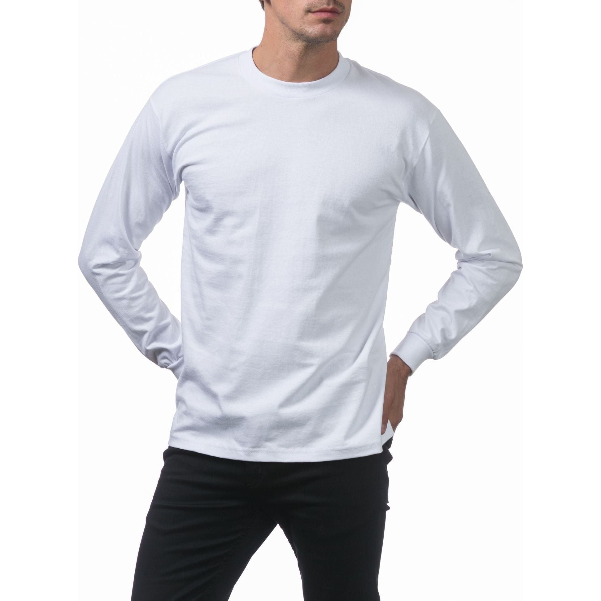 3 heavyweight long sleeve t-shirts Pro club