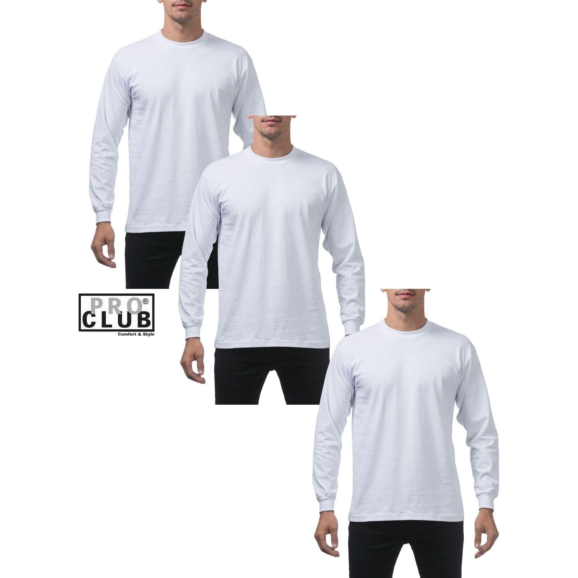 3 heavyweight long sleeve t-shirts Pro club