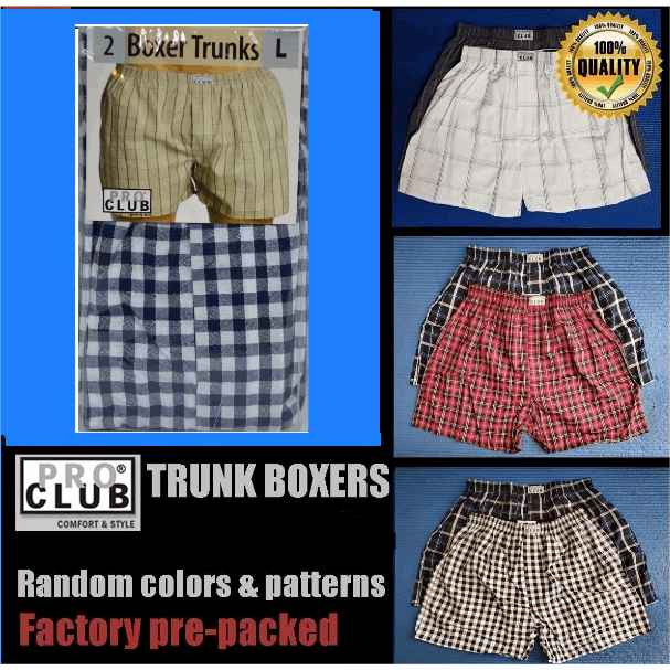 PRO CLUB MEN'S BOXER SHORTS 2-PACK CLASSIC WOVEN - MIX COLORS