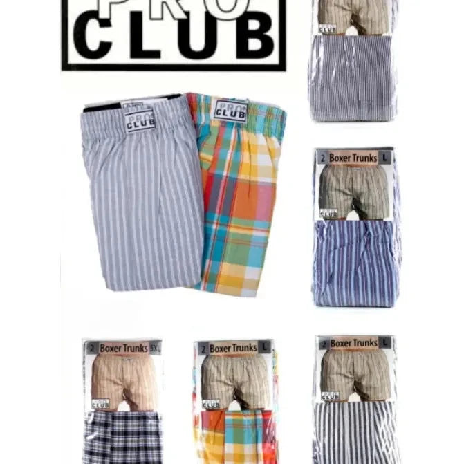 PRO CLUB MEN'S BOXER SHORTS 2-PACK CLASSIC WOVEN - MIX COLORS
