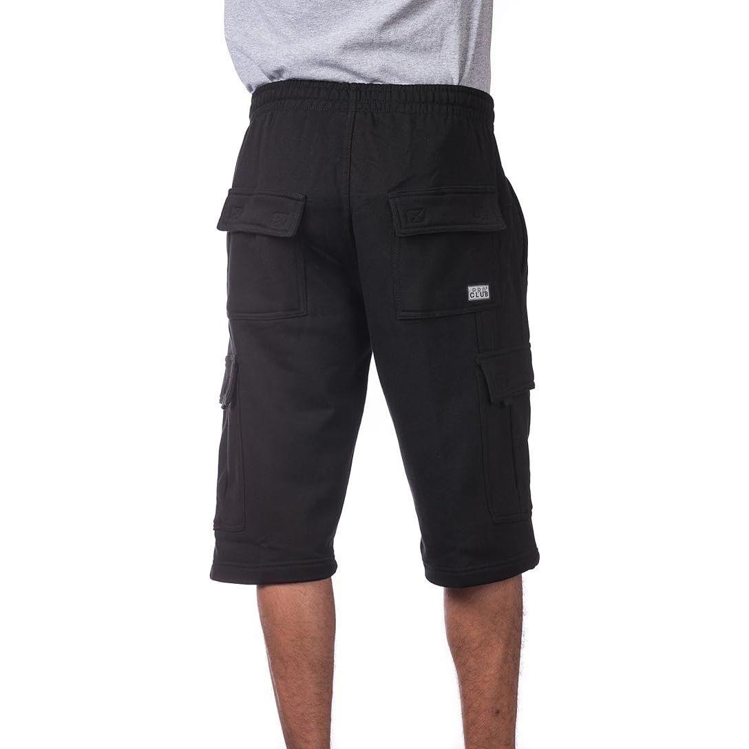 ProClub Cargo Sweat Shorts Men's Heavyweight Fleece Shorts with 6 Pockets Casual Hip Hop Cotton