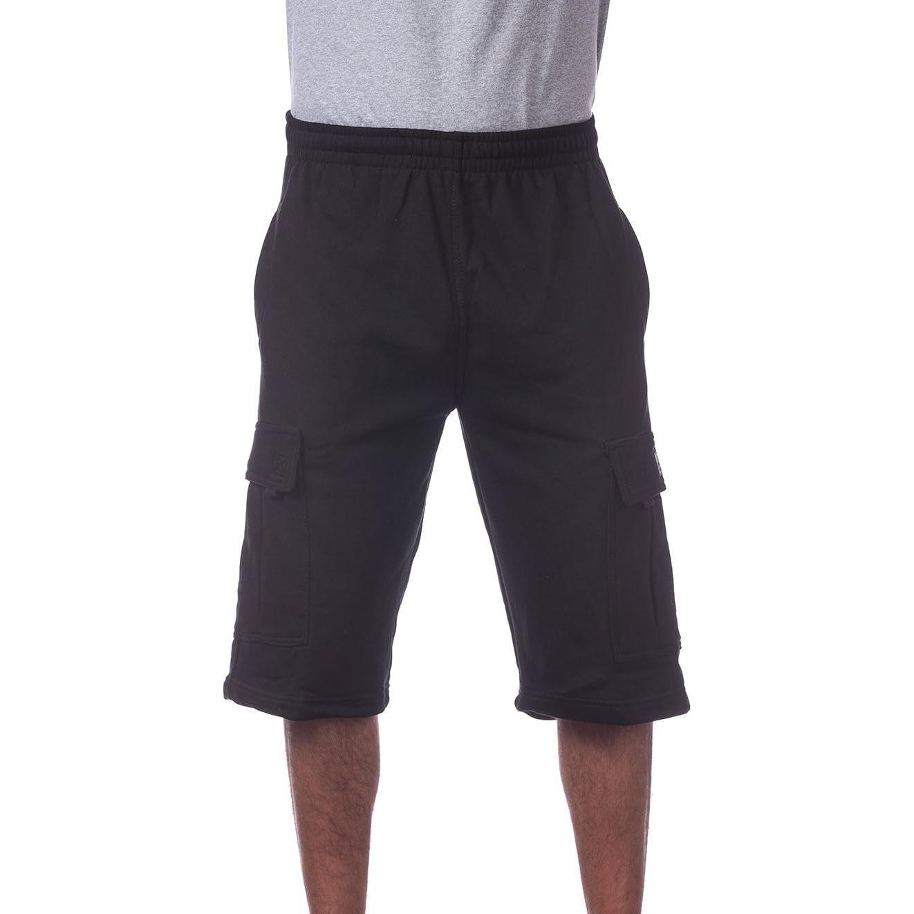ProClub Cargo Sweat Shorts Men's Heavyweight Fleece Shorts with 6 Pockets Casual Hip Hop Cotton