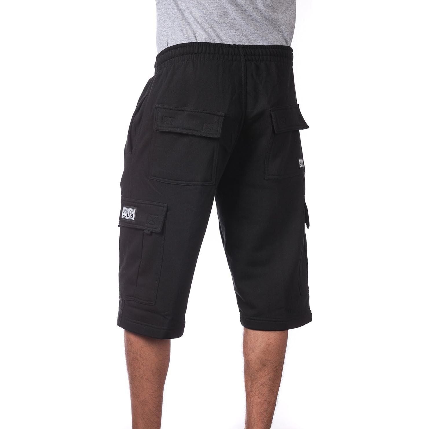 ProClub Cargo Sweat Shorts Men's Heavyweight Fleece Shorts with 6 Pockets Casual Hip Hop Cotton