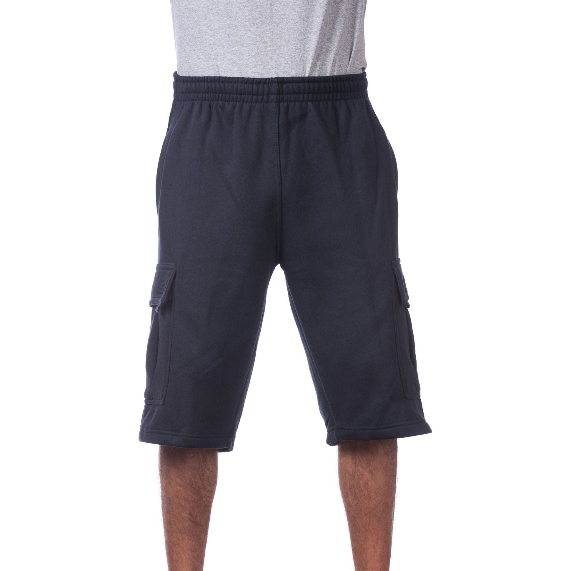 ProClub Cargo Sweat Shorts Men's Heavyweight Fleece Shorts with 6 Pockets Casual Hip Hop Cotton