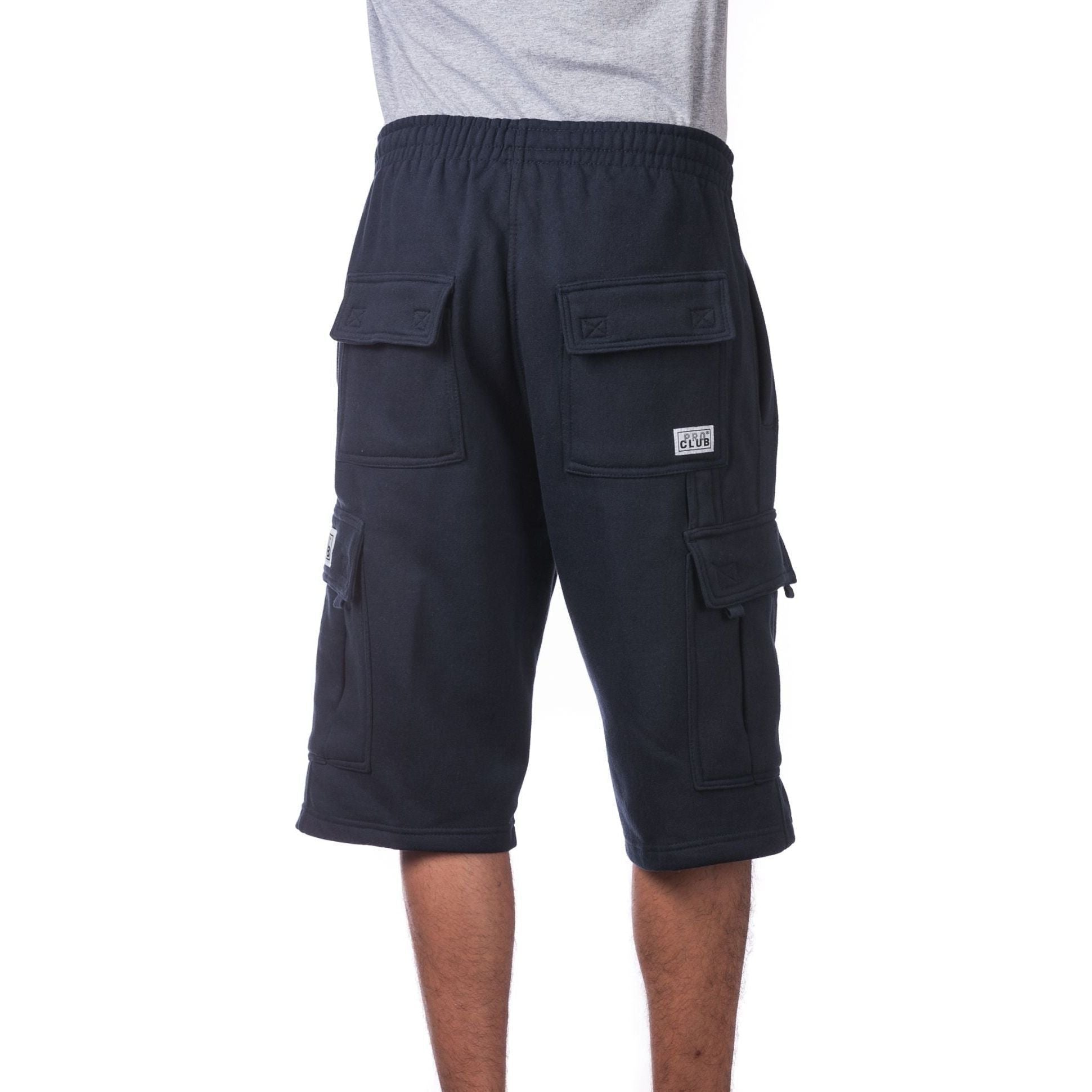 ProClub Cargo Sweat Shorts Men's Heavyweight Fleece Shorts with 6 Pockets Casual Hip Hop Cotton