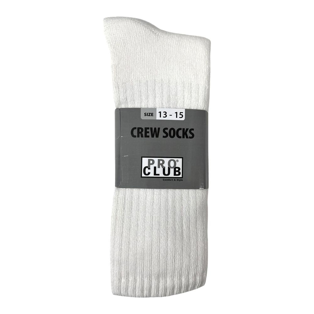Pro Club Heavyweight Crew Socks - 3 Pairs of Men's Cotton Casual Comfort Ribbed Knit