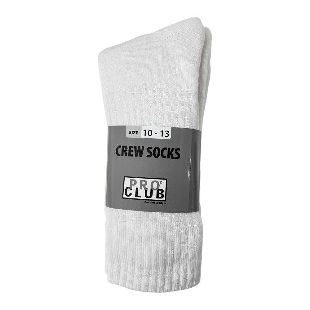 Pro Club Heavyweight Crew Socks - 3 Pairs of Men's Cotton Casual Comfort Ribbed Knit
