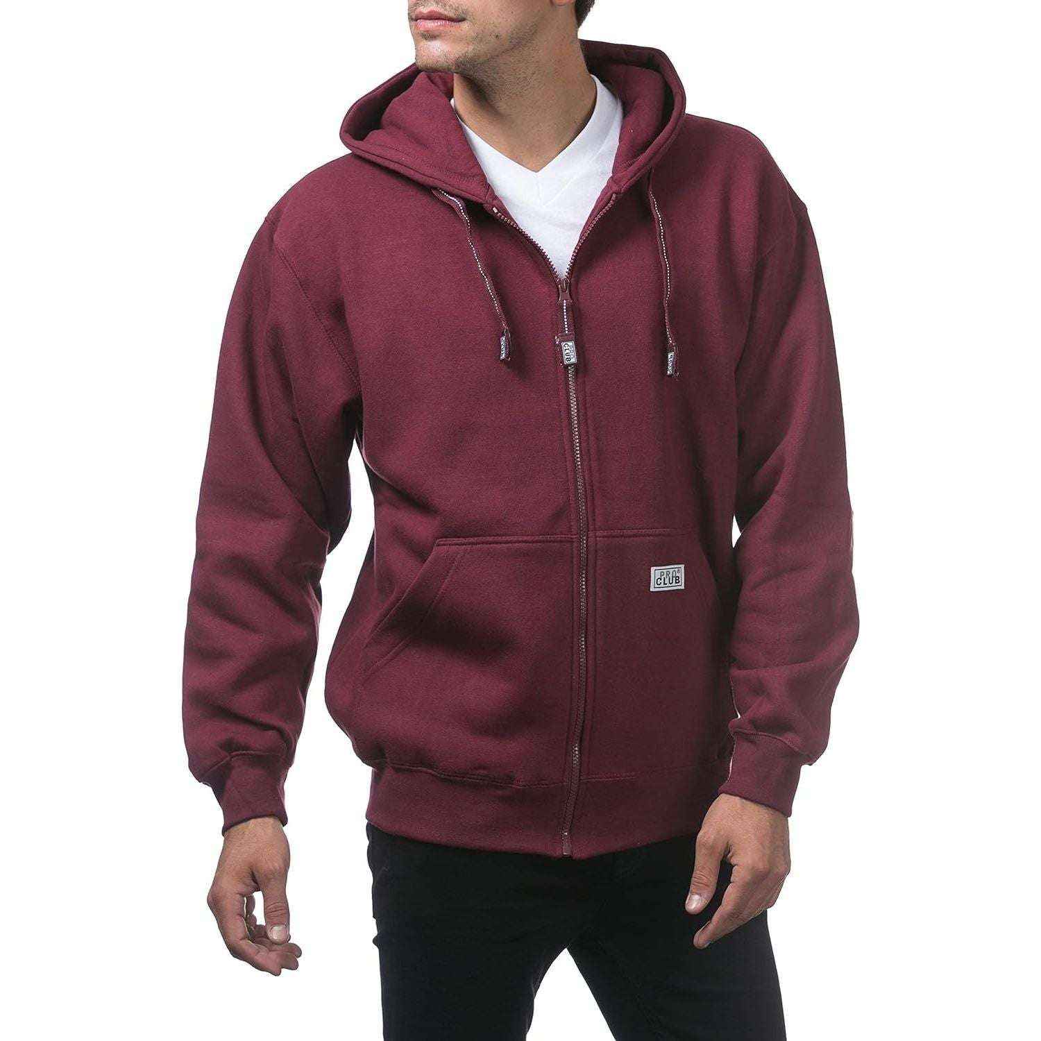Pro Club Men's Hoodie Full Zip with Front Pockets - Original Style and Quality Cotton Fabric