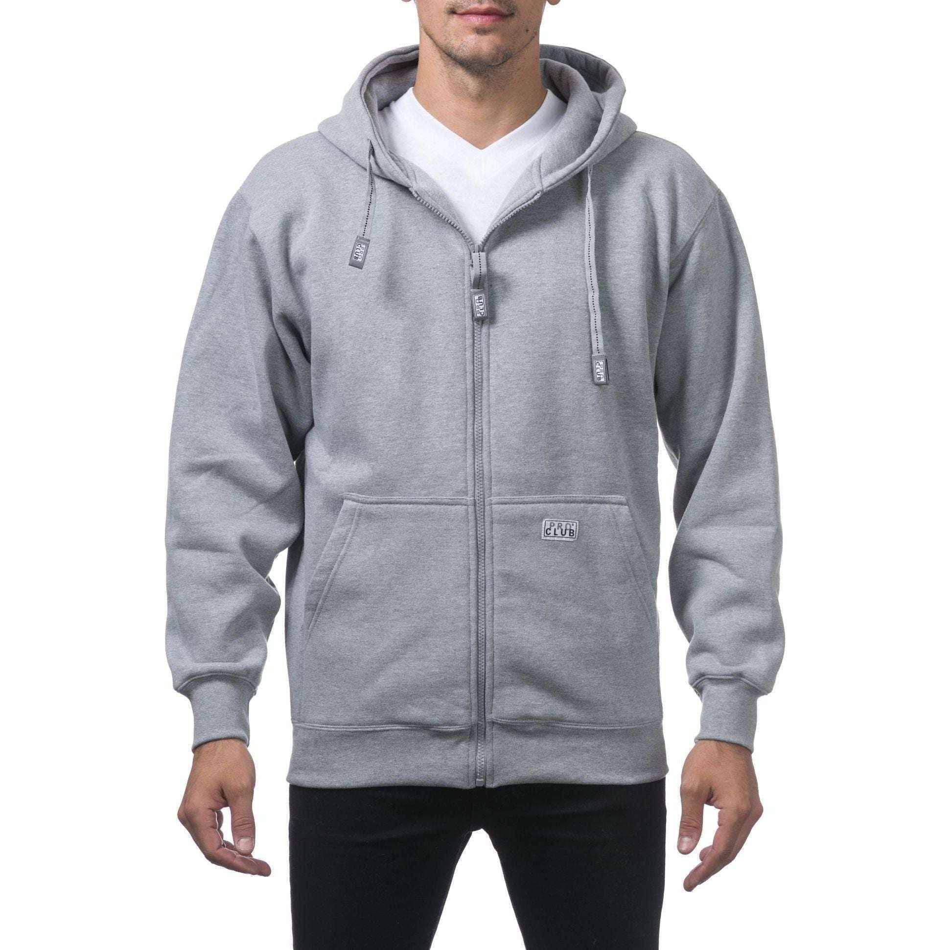 Pro Club Men's Hoodie Full Zip with Front Pockets - Original Style and Quality Cotton Fabric