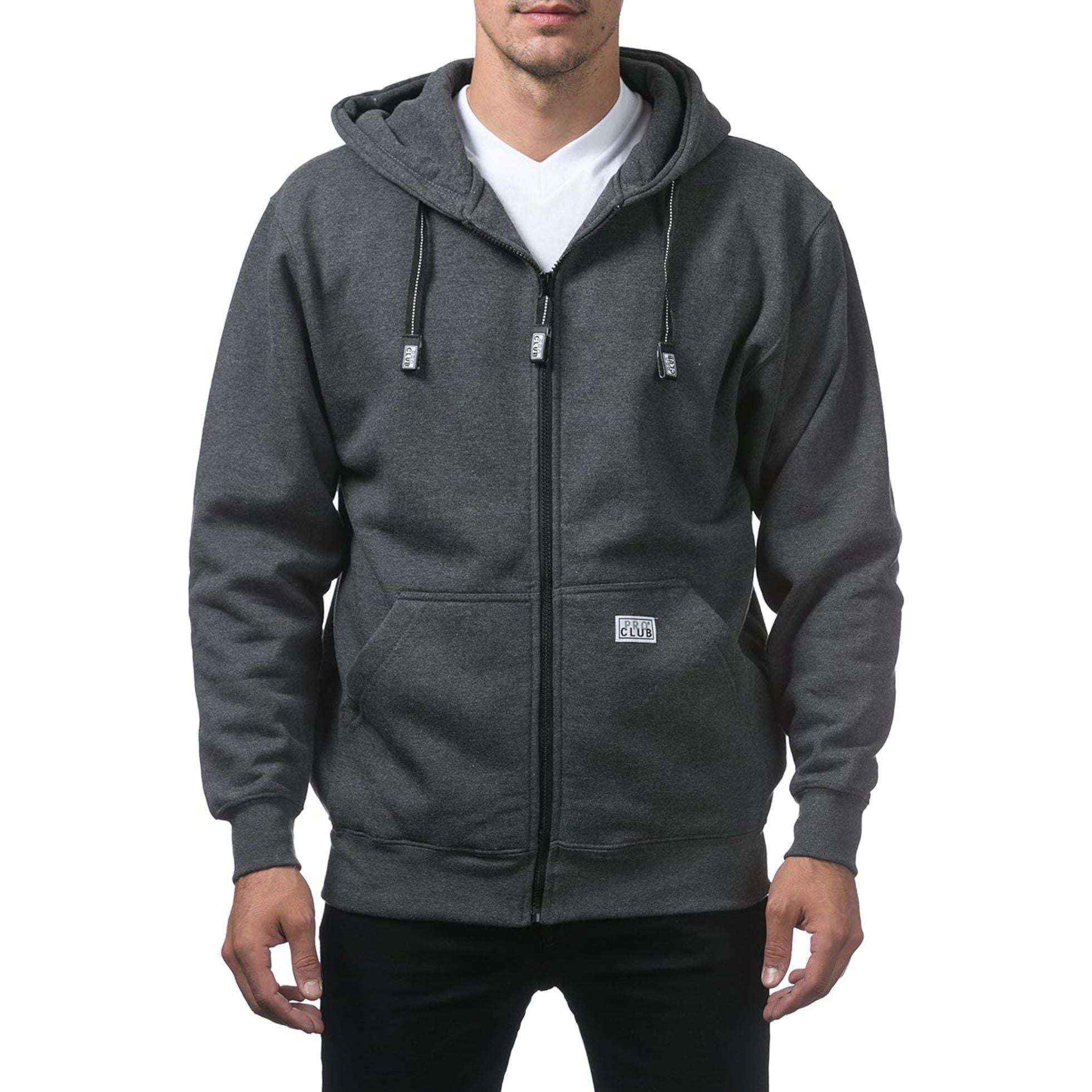 Pro Club Men's Hoodie Full Zip with Front Pockets - Original Style and Quality Cotton Fabric