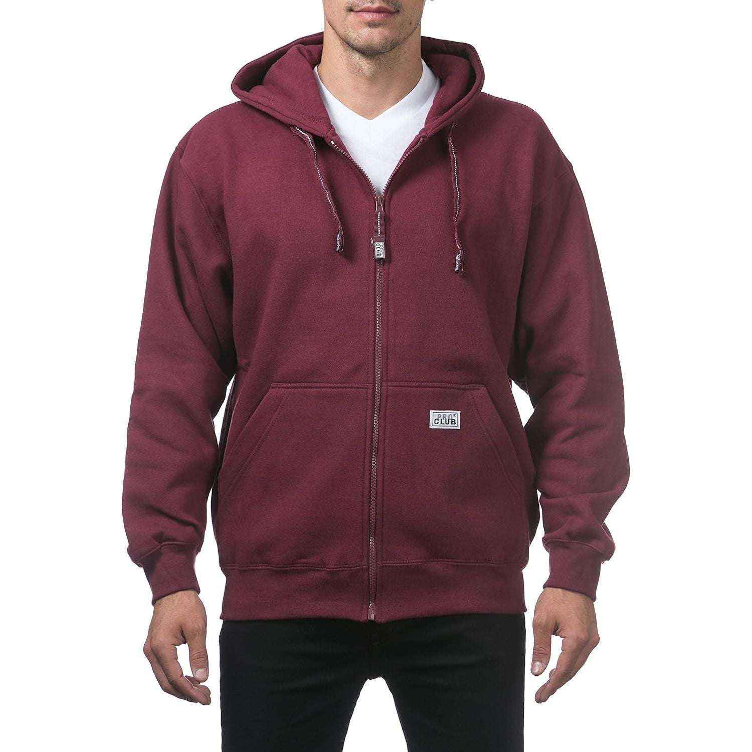 Pro Club Men's Hoodie Full Zip with Front Pockets - Original Style and Quality Cotton Fabric