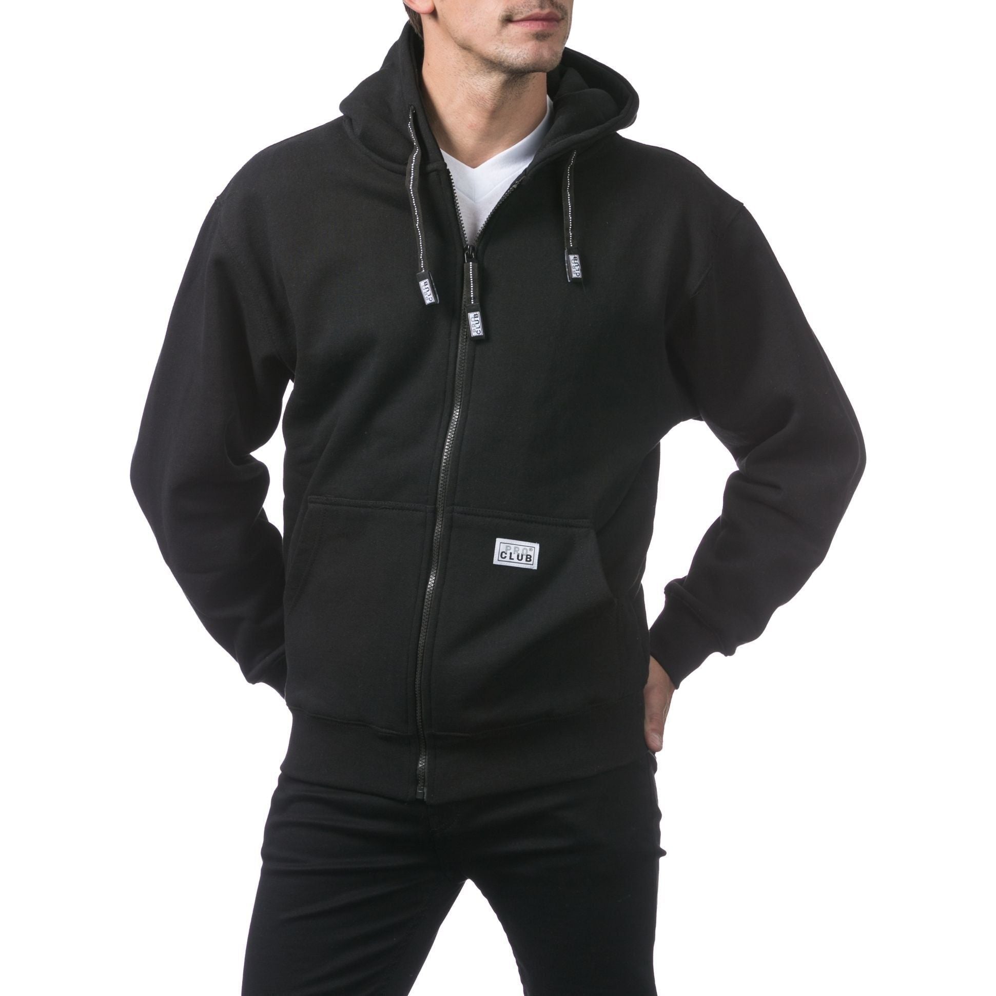 Pro Club Men's Hoodie Full Zip with Front Pockets - Original Style and Quality Cotton Fabric