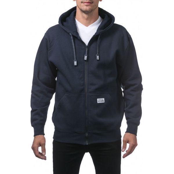 Pro Club Men's Hoodie Full Zip with Front Pockets - Original Style and Quality Cotton Fabric