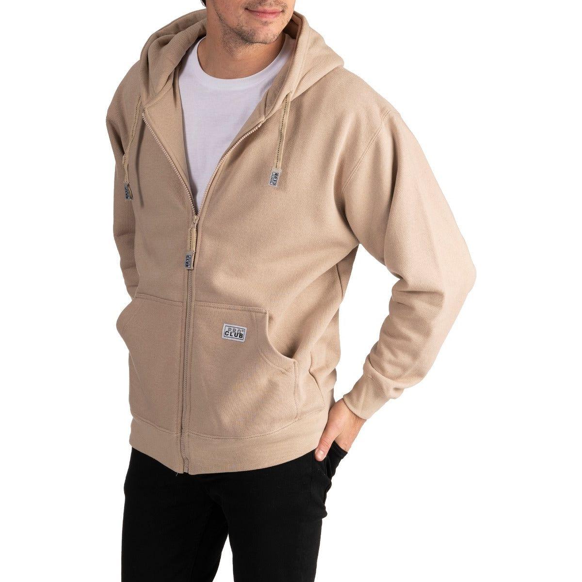 Pro Club Men's Hoodie Full Zip with Front Pockets - Original Style and Quality Cotton Fabric