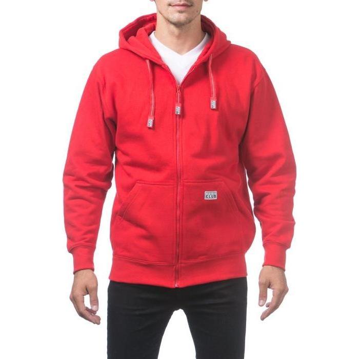 Pro Club Men's Hoodie Full Zip with Front Pockets - Original Style and Quality Cotton Fabric