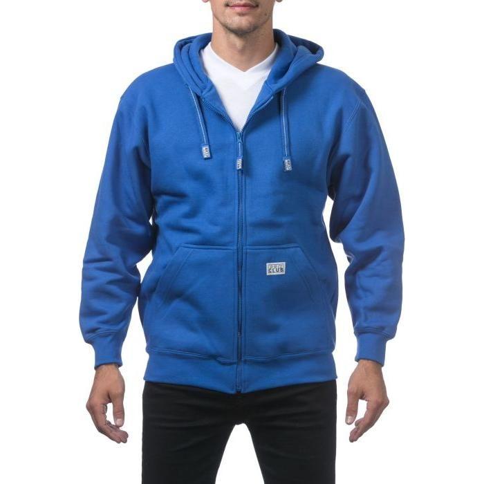 Pro Club Men's Hoodie Full Zip with Front Pockets - Original Style and Quality Cotton Fabric