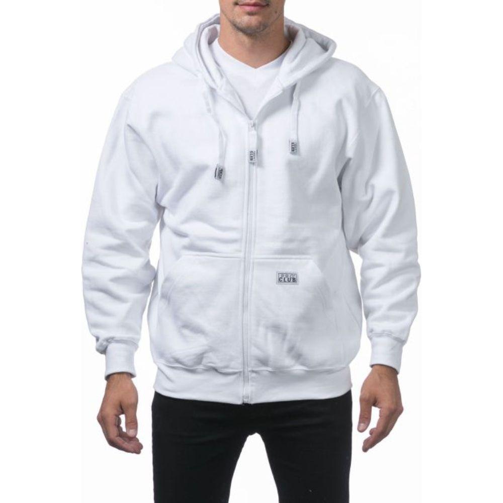 Pro Club Men's Hoodie Full Zip with Front Pockets - Original Style and Quality Cotton Fabric