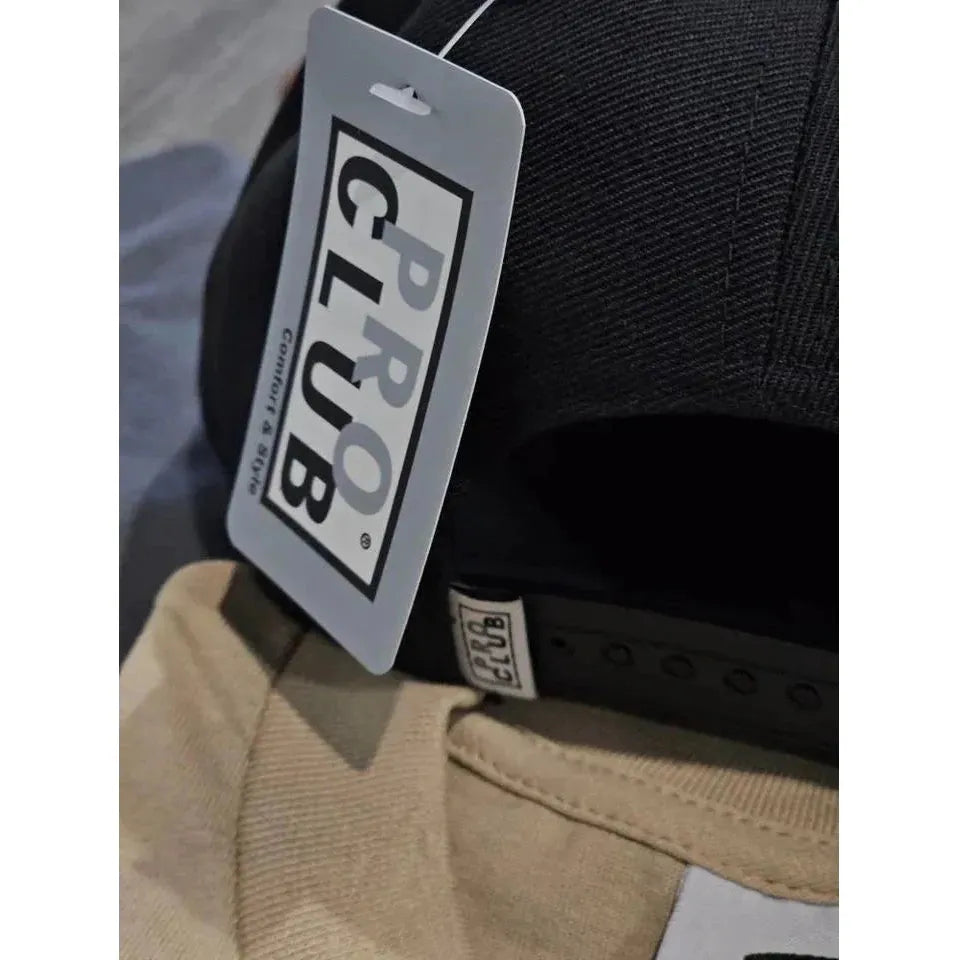 Pro Club Black Snap Cap Hat with 3D Logo - Stylish & Comfortable