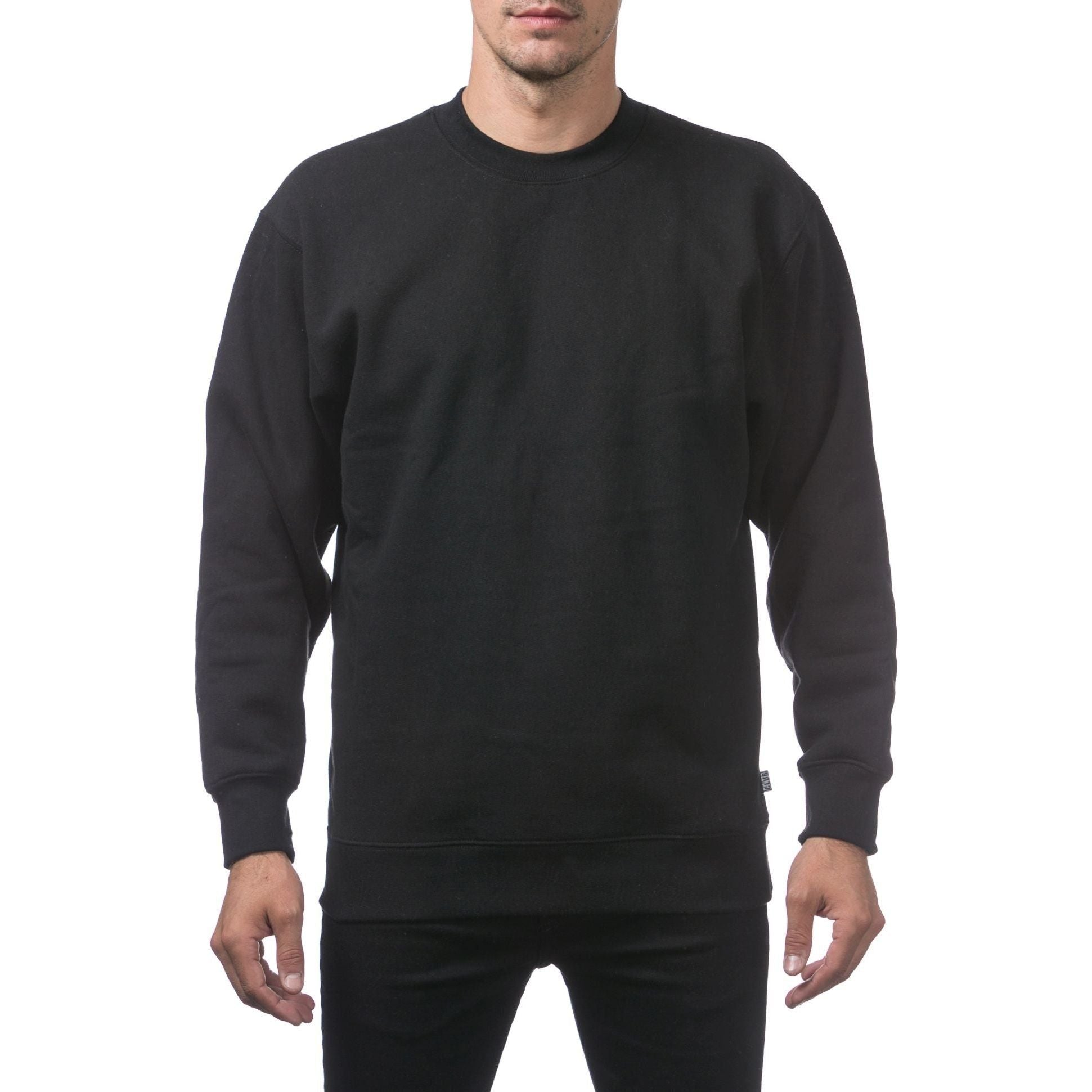 Pro Club Men's Fleece Pullover Sweater - Plain Crew Neck Fleece Pullover