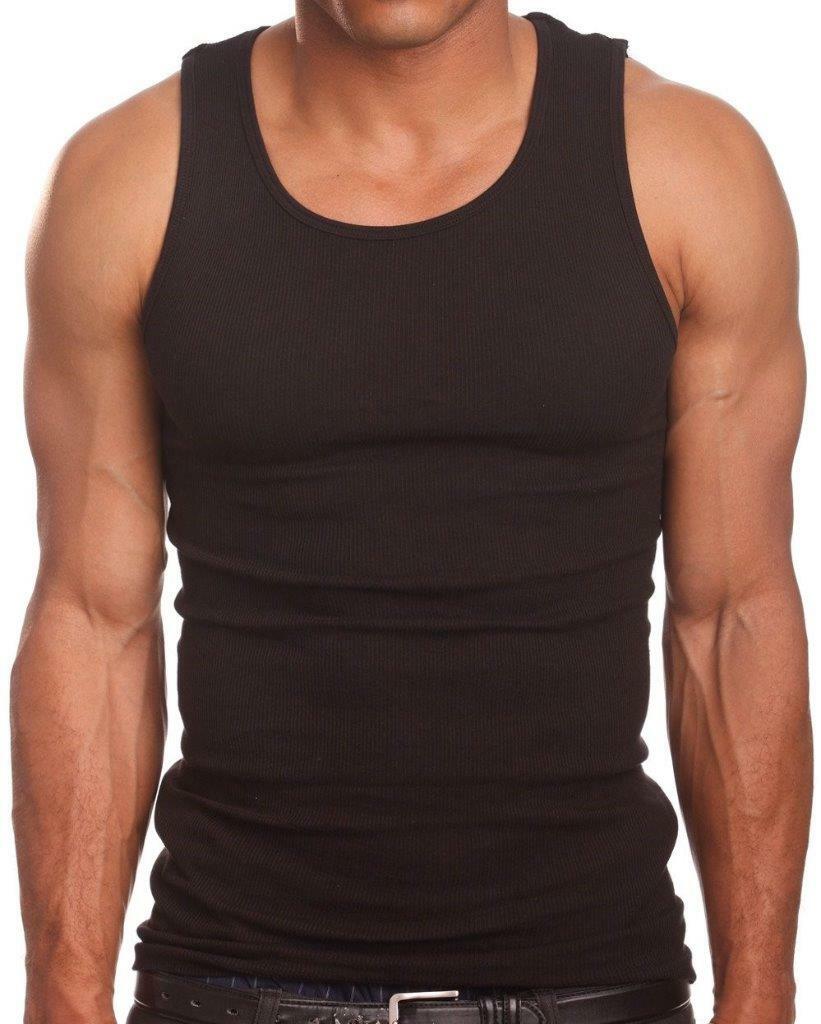 3pc Pro 5 A-shirts Black or White Underwear Tank Top Wife Beater Undershirt- Cute Menswear, Solid Color, Clean Profile Tank Tops (Black, White)
