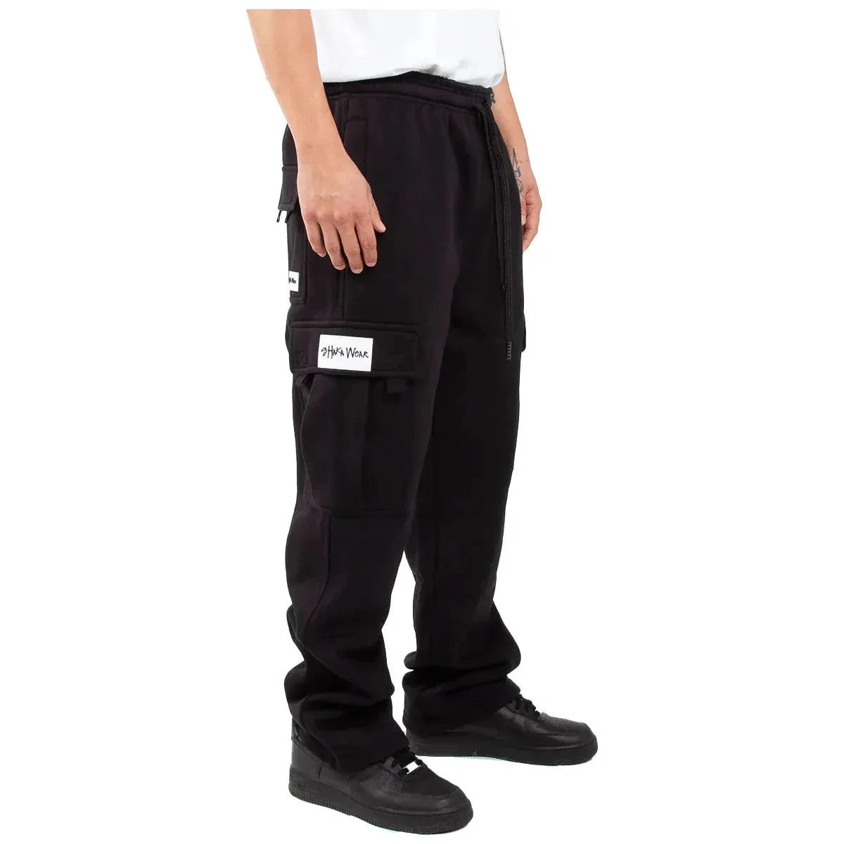 Shaka wear Men's Cargo Sweatpants - Comfortable Cotton Casual SK Menswear with Pockets