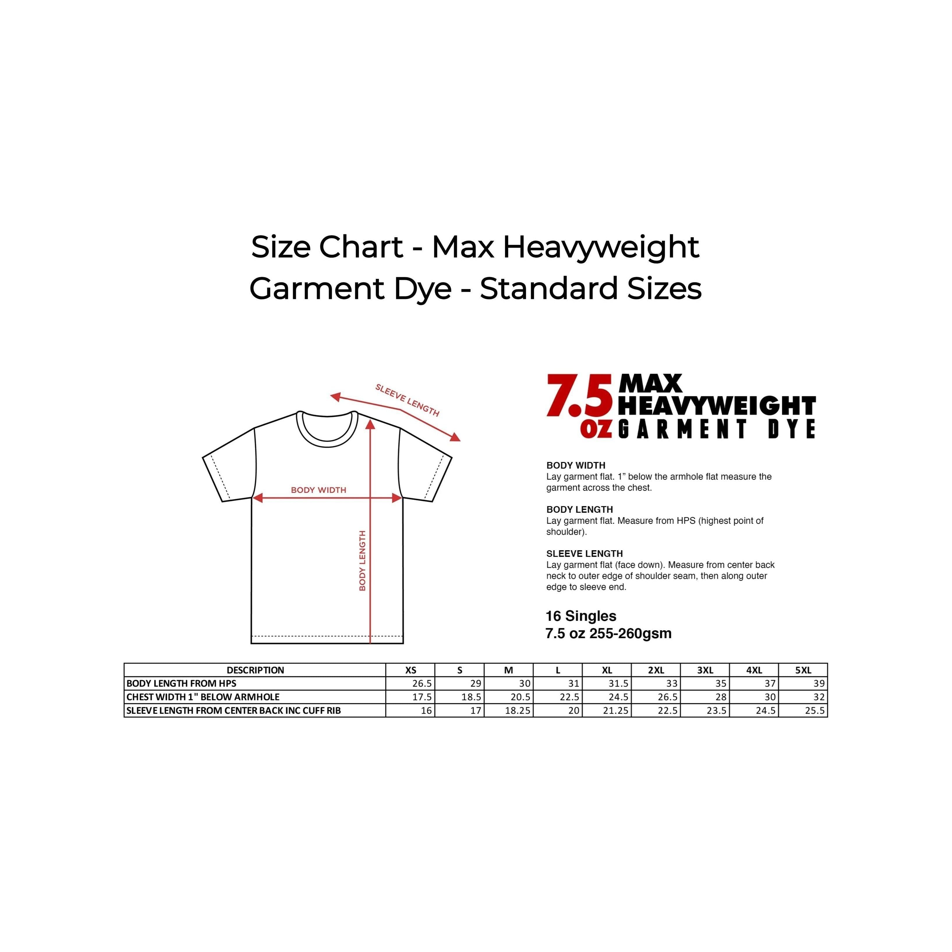 Shaka Wear Mens Garment Dyed 7.5 oz Max Heavy Weight Cotton Crewneck T-Shirt