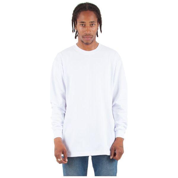 Shaka Wear Long Sleeve Heavyweight Cotton T-Shirt – Max Heavy 7 Ounce Crew Neck Tee Top