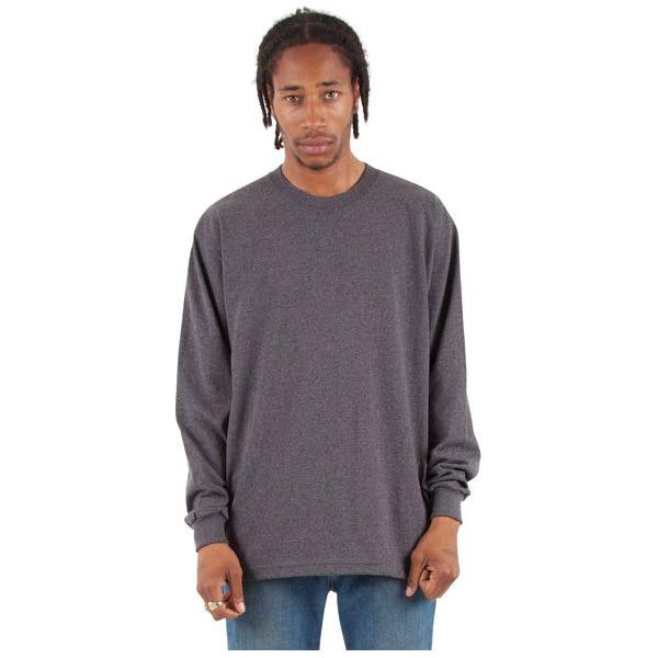 Shaka Wear Long Sleeve Heavyweight Cotton T-Shirt – Max Heavy 7 Ounce Crew Neck Tee Top