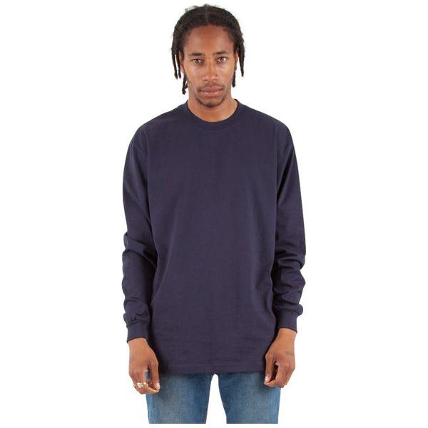 Shaka Wear Long Sleeve Heavyweight Cotton T-Shirt – Max Heavy 7 Ounce Crew Neck Tee Top