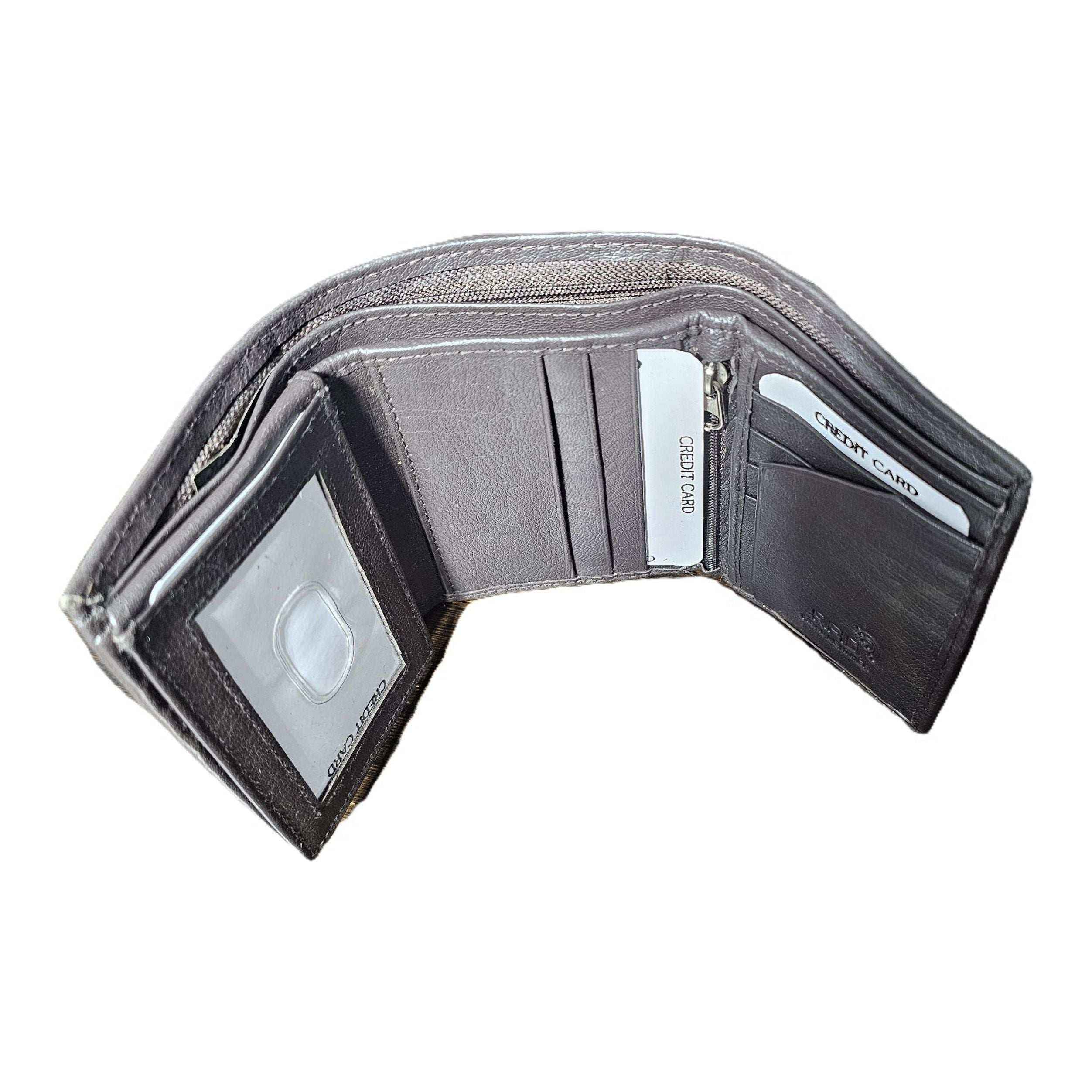 RFID Wallet Genuine Leather with 2 Zippers, Made in India