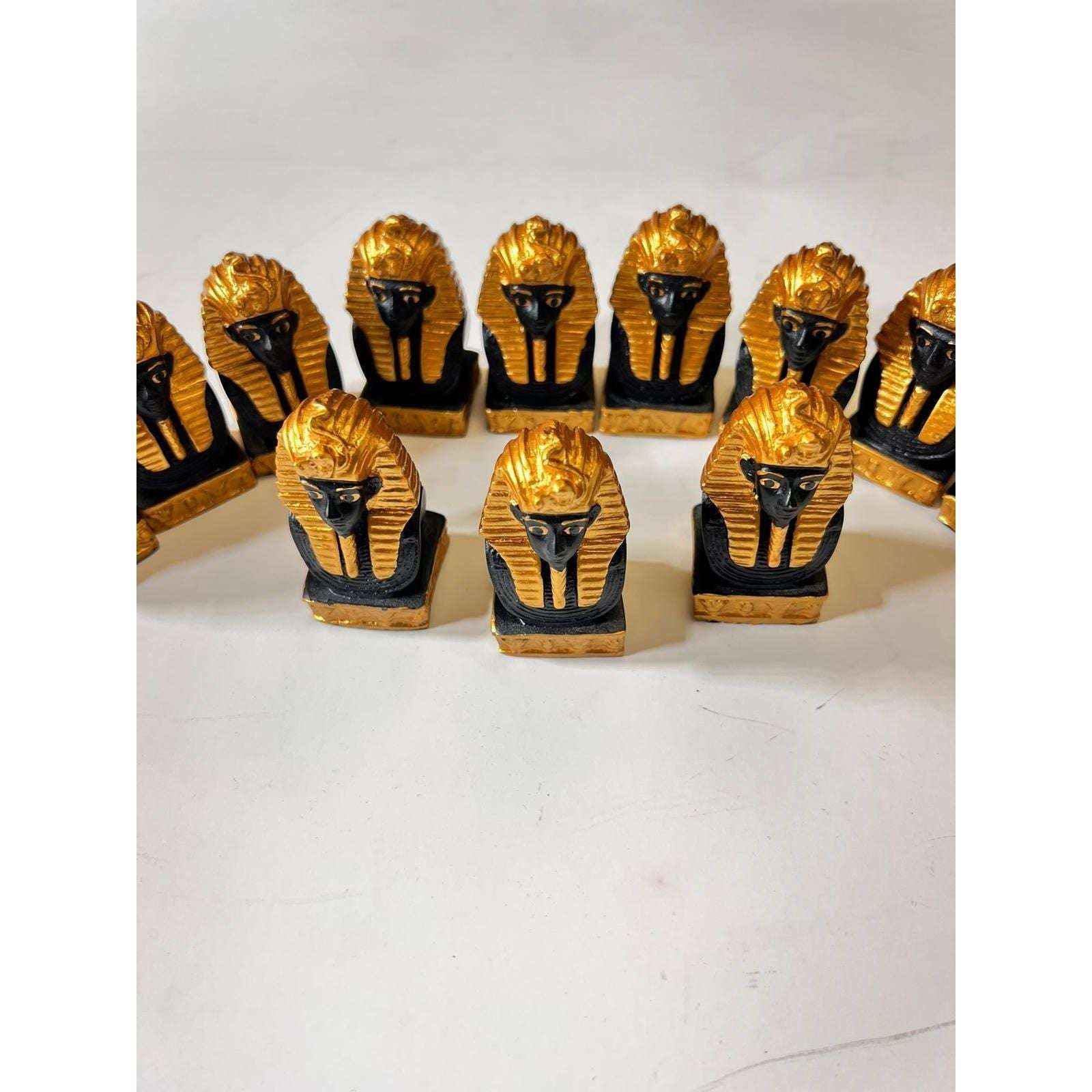 Enigmatic Black and Gold Sphinx Statue - Exquisite Black and Gold Sphinx Statue for Ancient Decor