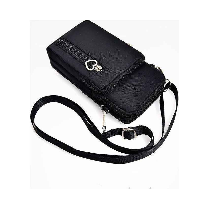 Waterproof RFID Crossbody Phone Purse Holder Wallet Casual Sports Pouch Mini Black SK