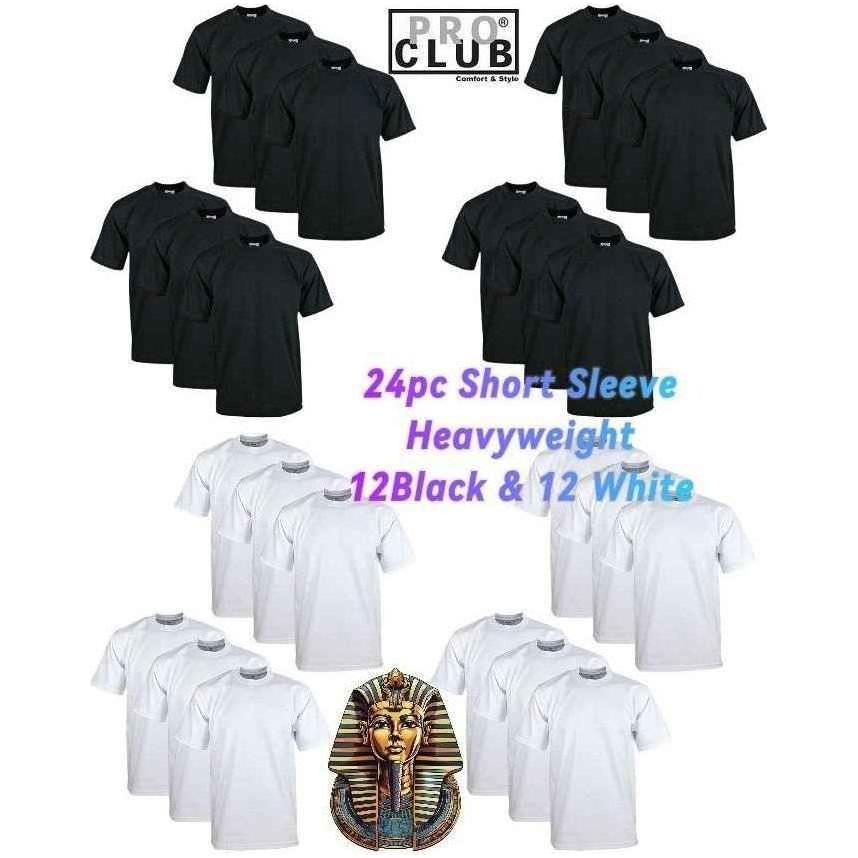 24 Pro Club Heavyweight T-Shirts Men's Short Sleeve